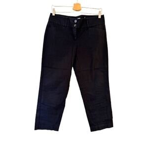 Ann Taylor LOFT Women's Original Crop Pants Size 4 Black Straight Stretch